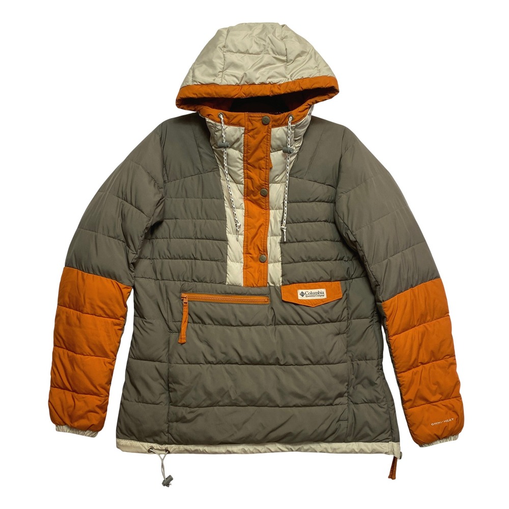 Columbia Olive Green, Orange & Cream Puffer Jacket